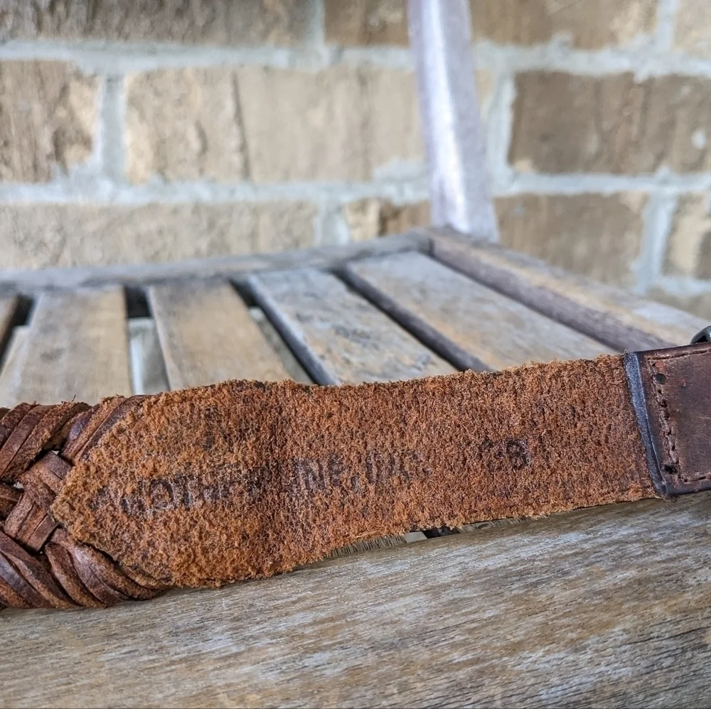 Another Line Inc French Fishtail Braided Leather Belt Size 28
